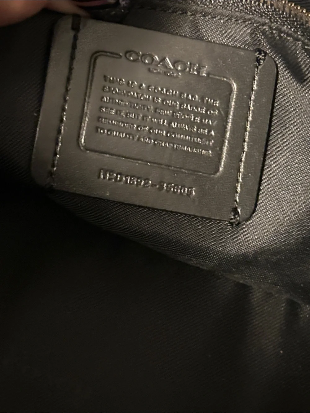 Coach Dreamer 27 Black, Light Gray, and Baby Blue Studded Leather Satchel - Picture 10 of 13